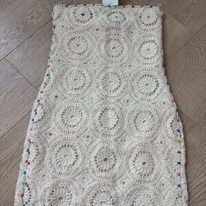 Zara Embroidered Strapless Dress